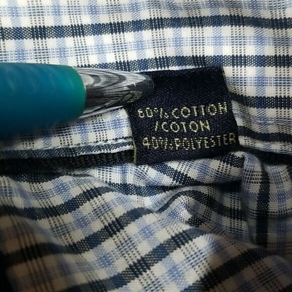 US Polo Assn. Shirt Men's 15 32/33 Plaid Blue Grey Wrinkle Resistance - Picture 3 of 9